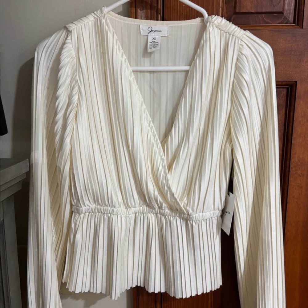 White Pleated Women's Top